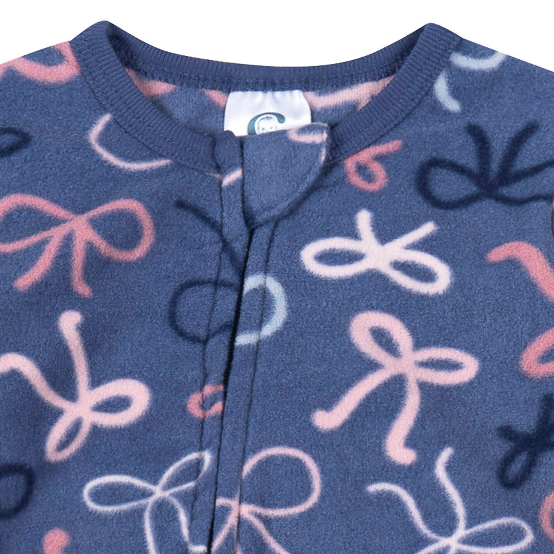 Baby & Toddler Girls Bows Footed Fleece Pajamas sleepwear Gerber® 