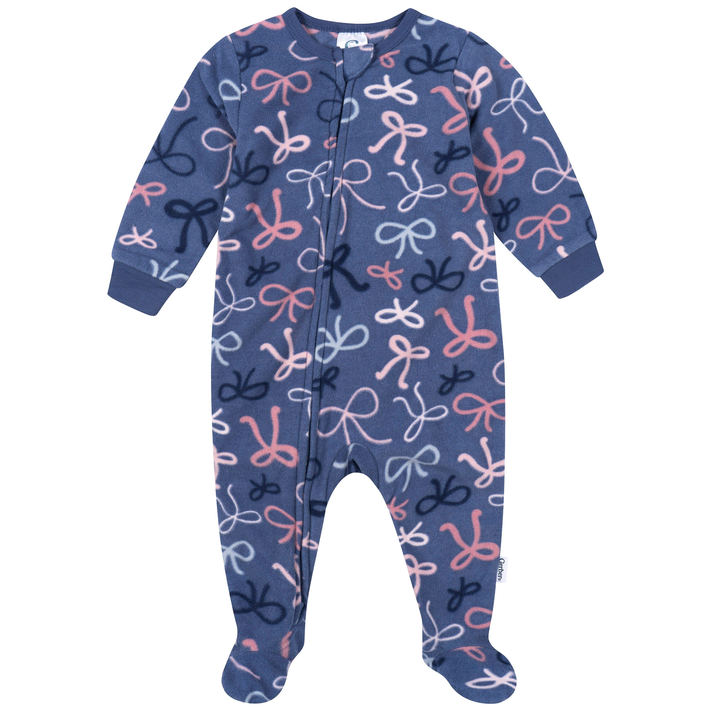 Baby & Toddler Girls Bows Footed Fleece Pajamas sleepwear Gerber® 