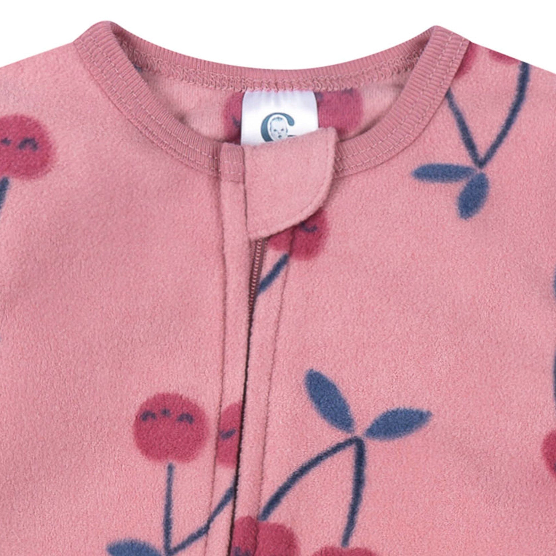 Baby & Toddler Girls Cherries Footed Fleece Pajamas sleepwear Gerber® 