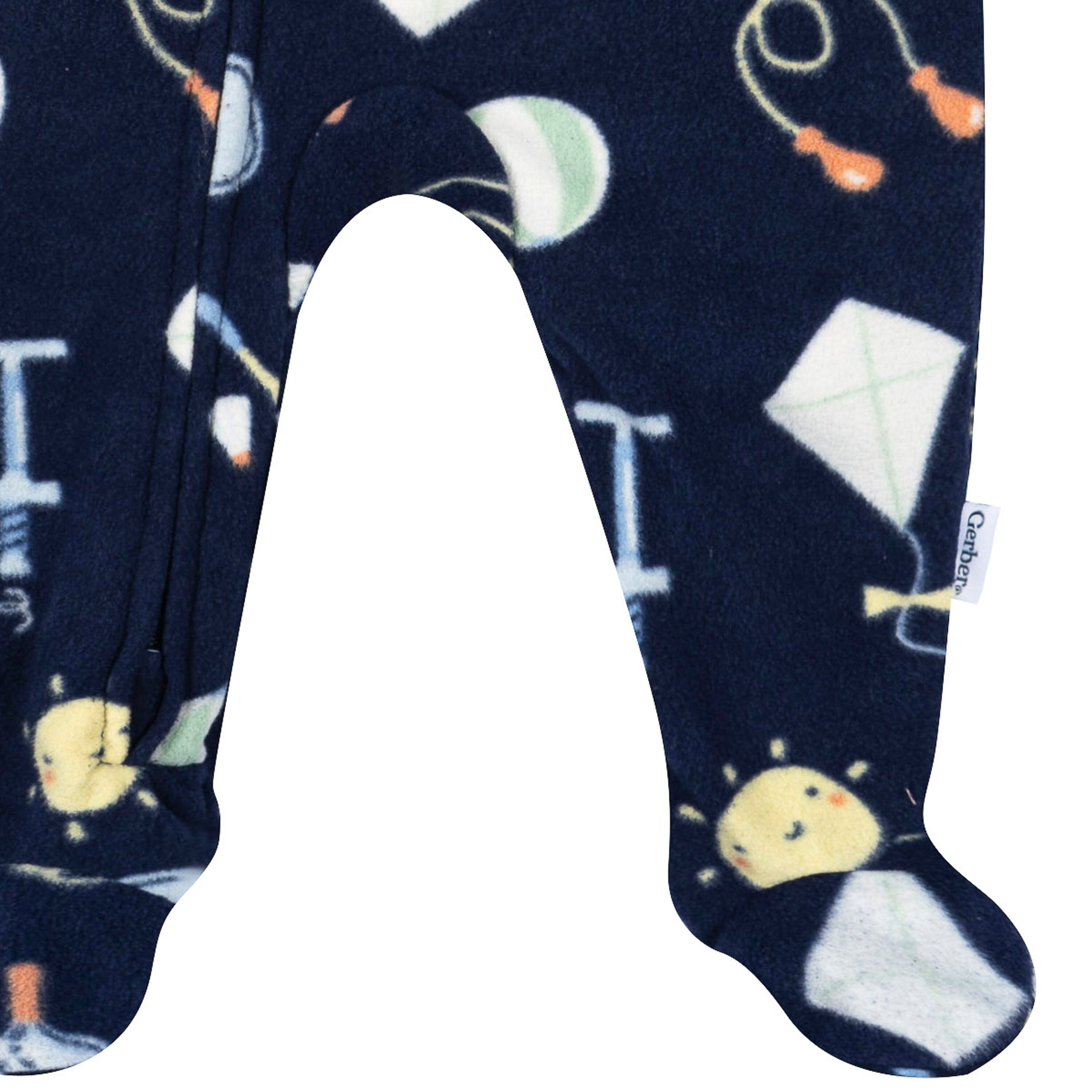 Baby & Toddler Neutral Playtime Footed Fleece Pajamas sleepwear Gerber® 