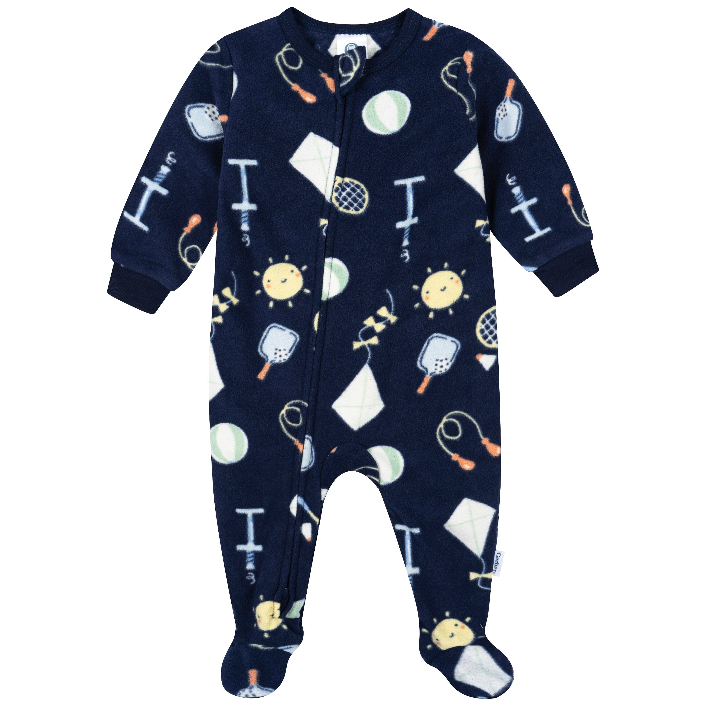 Baby & Toddler Neutral Playtime Footed Fleece Pajamas sleepwear Gerber® 