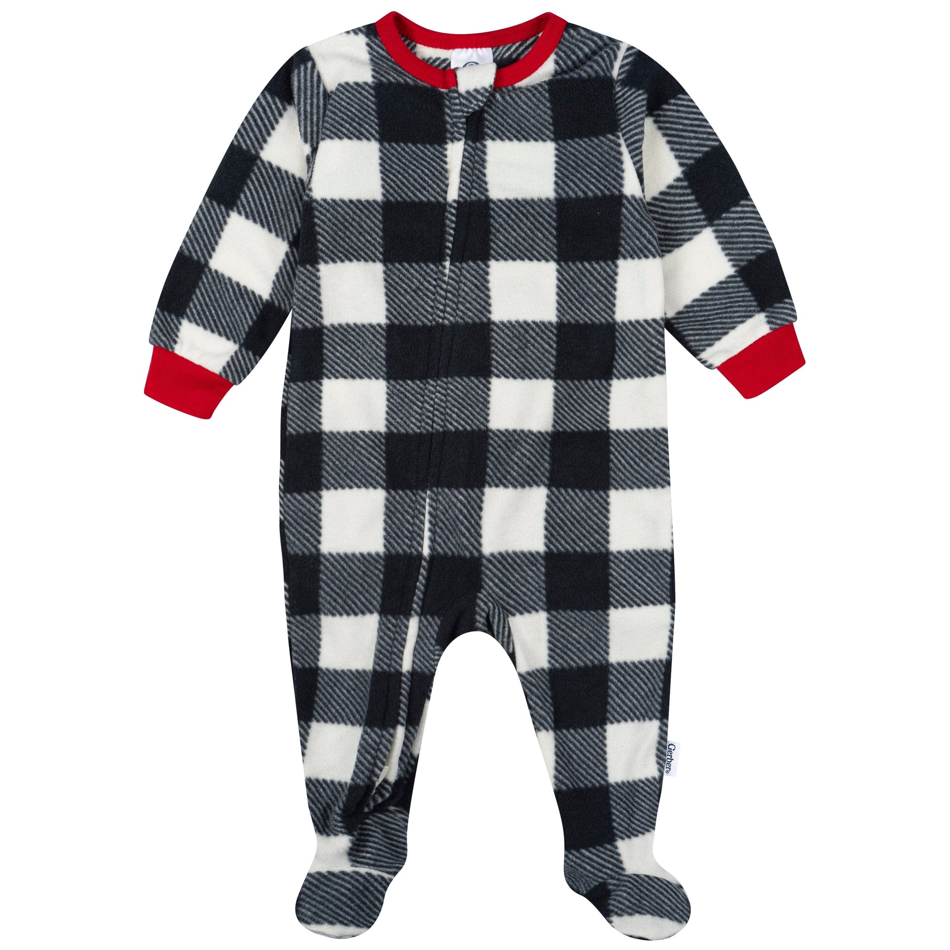 Baby & Toddler Neutral Gingham Footed Fleece Pajamas sleepwear Gerber® 