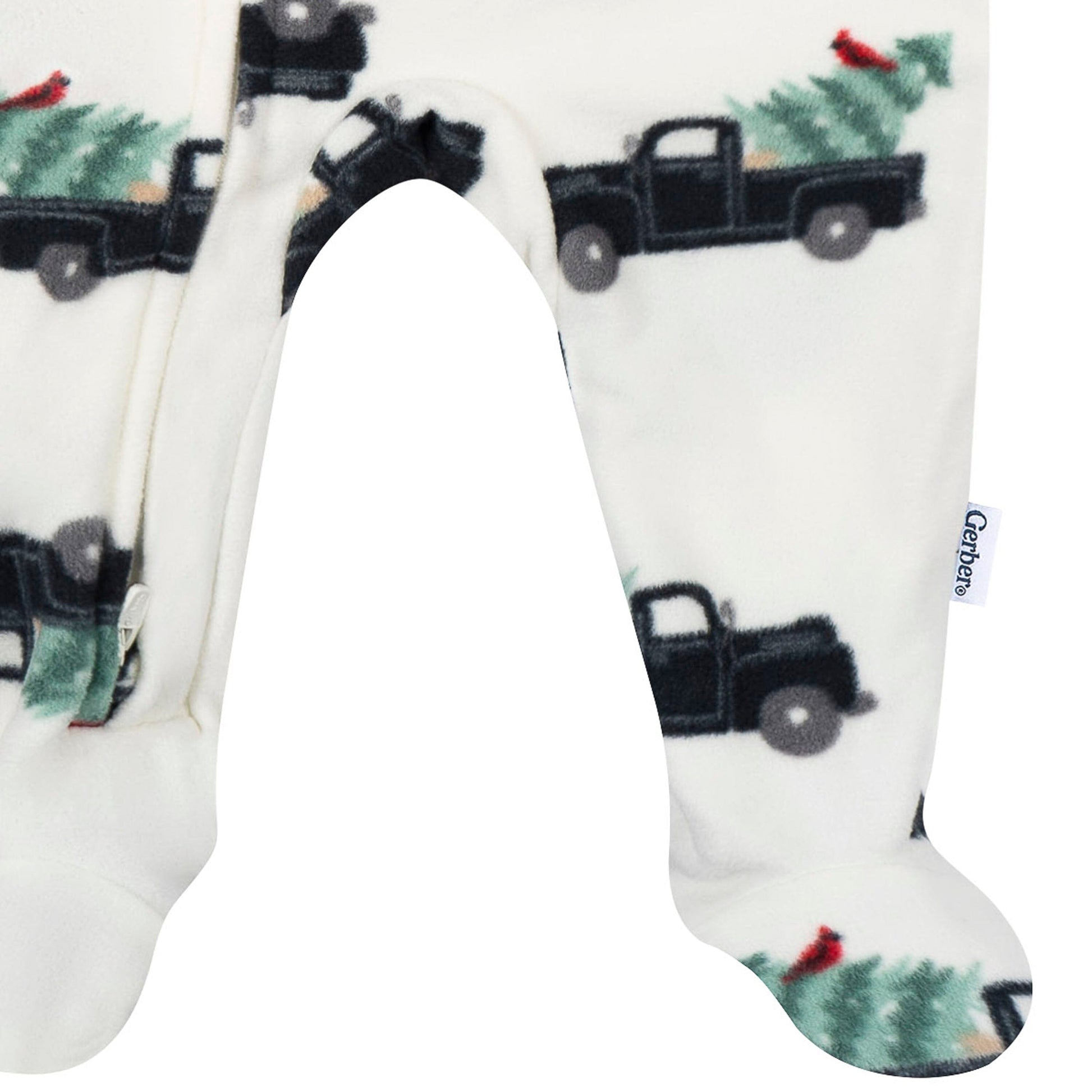 Baby & Toddler Neutral Trucks Footed Fleece Pajamas sleepwear Gerber® 