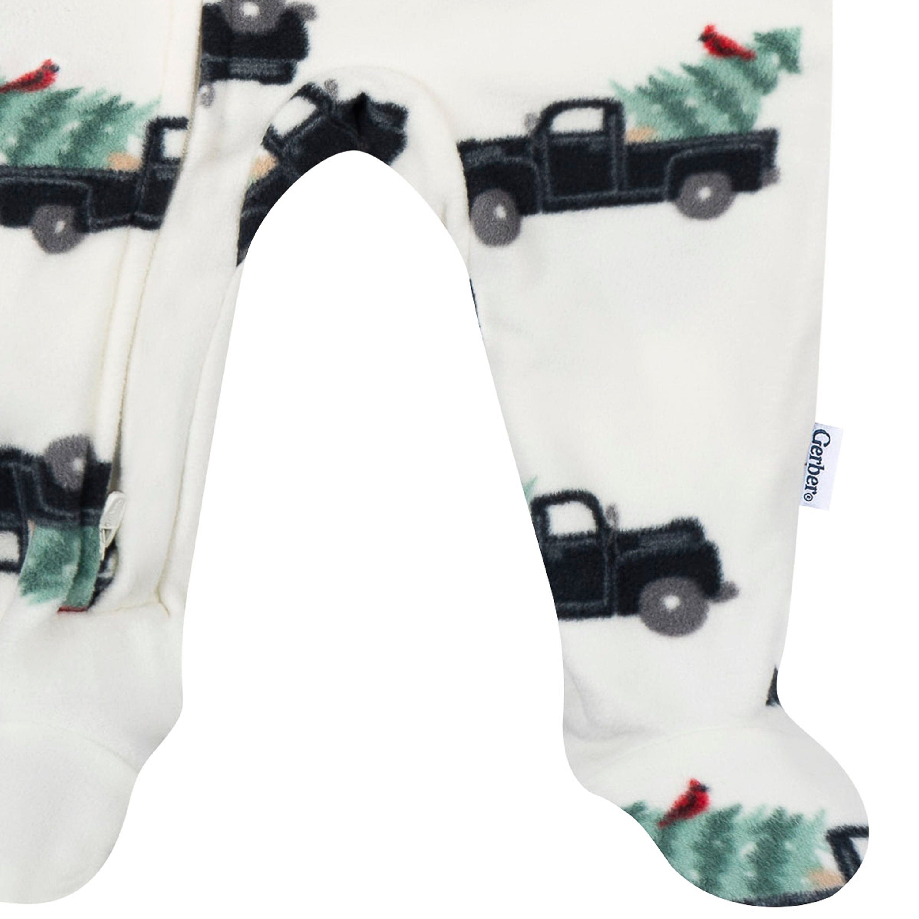 Baby & Toddler Neutral Trucks Footed Fleece Pajamas sleepwear Gerber® 