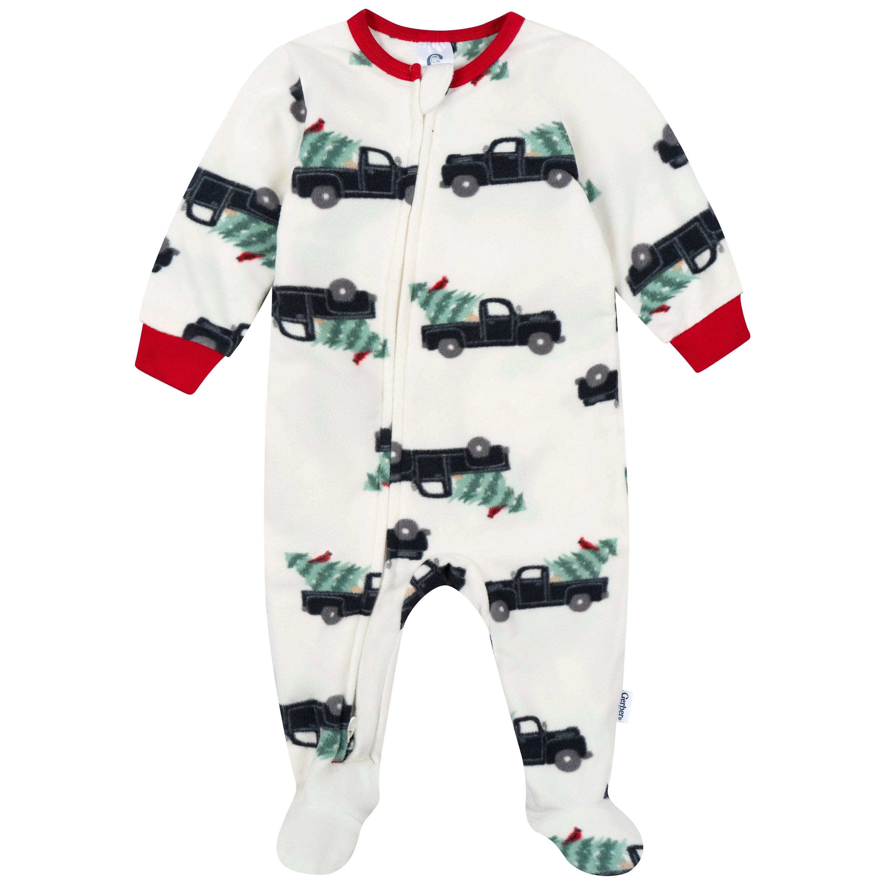 Baby & Toddler Neutral Trucks Footed Fleece Pajamas sleepwear Gerber® 