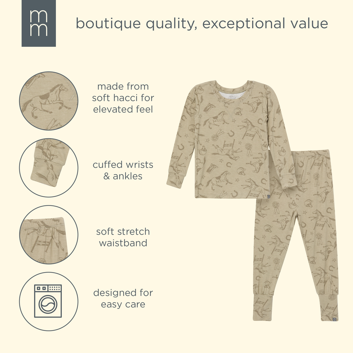 2-Piece Infant & Kid Boys Equestrian Snug Fit Pajama