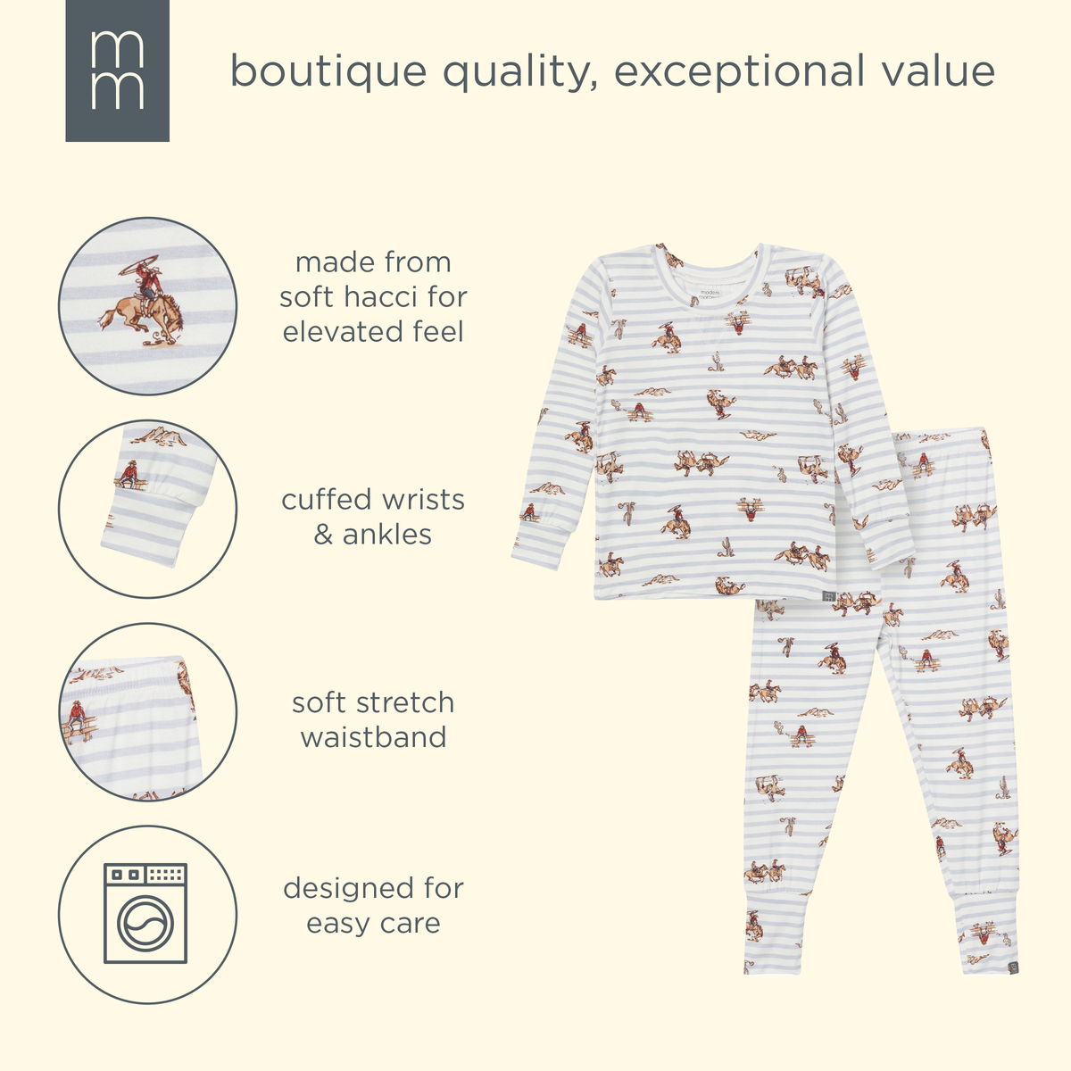 2-Piece Infant & Kid Boys Cowboy Snug Fit Pajama