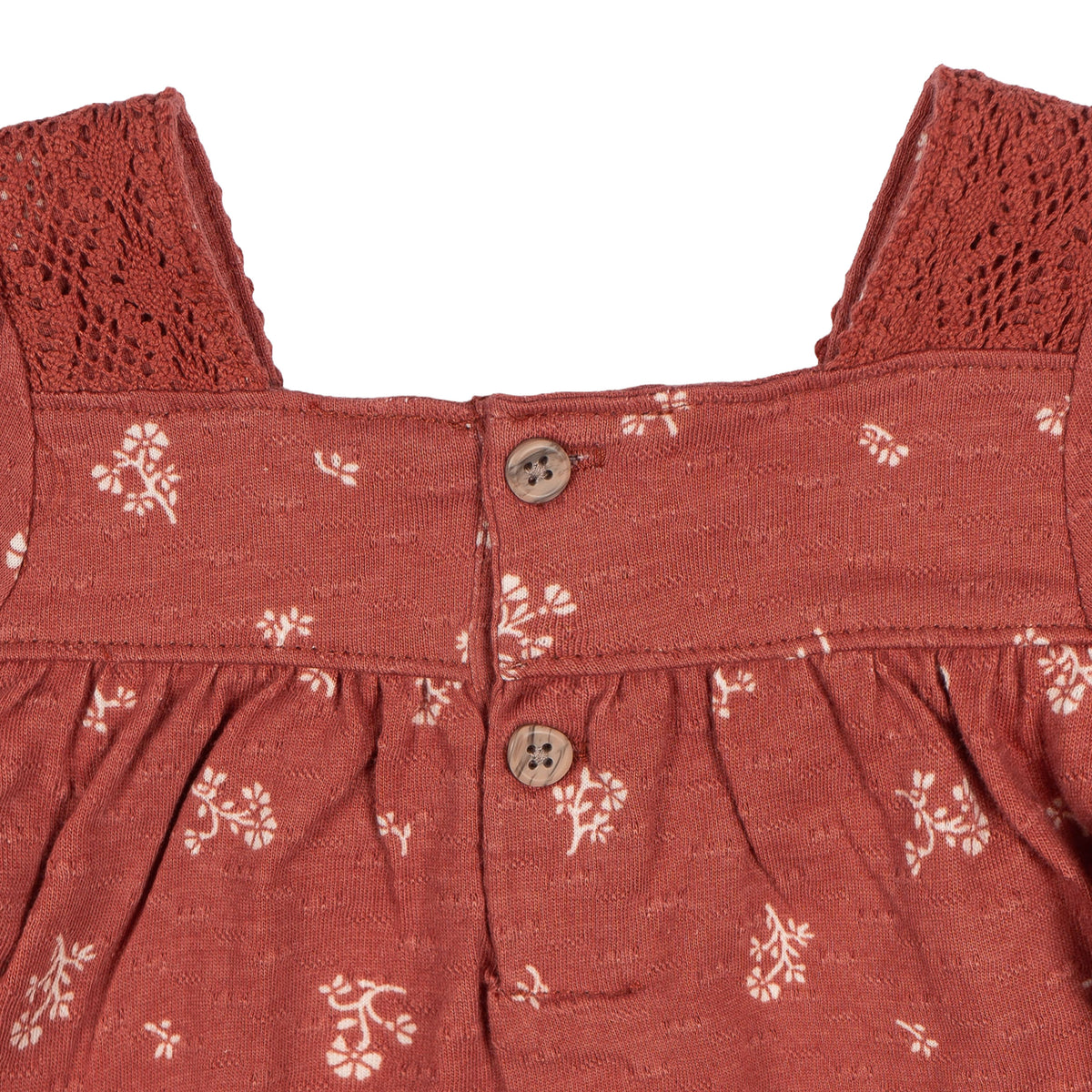 2-Piece Baby Girls Terracotta Crochet Top & Pant Set