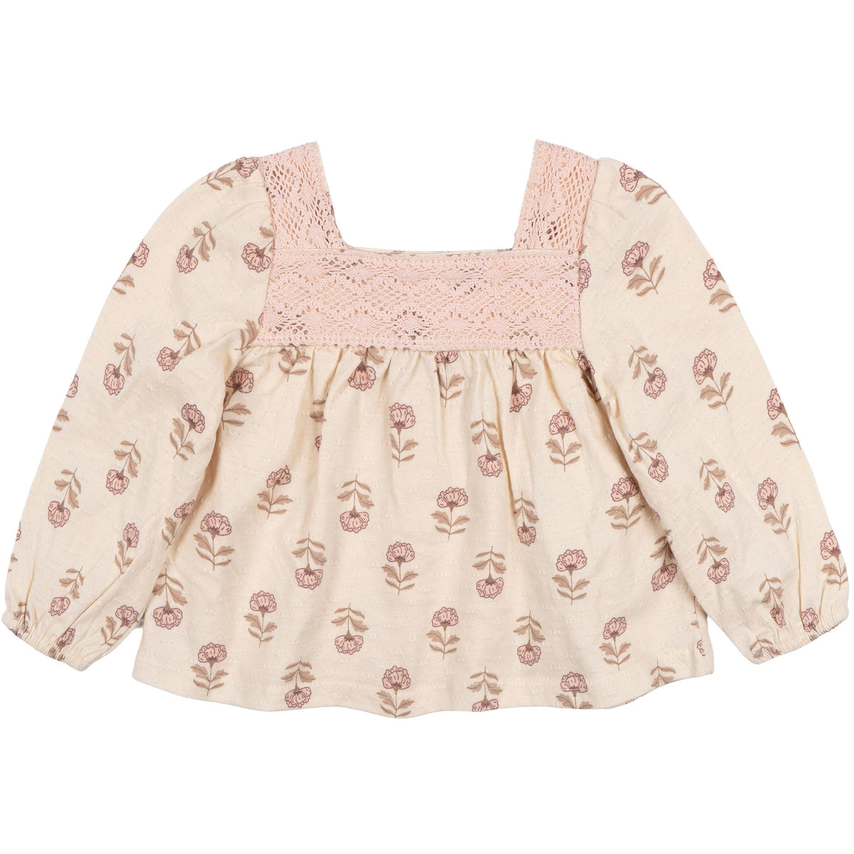 2-Piece Baby Girls Oatmeal Rose Crochet Top & Pant Set outfits modern moments™ by Gerber® 