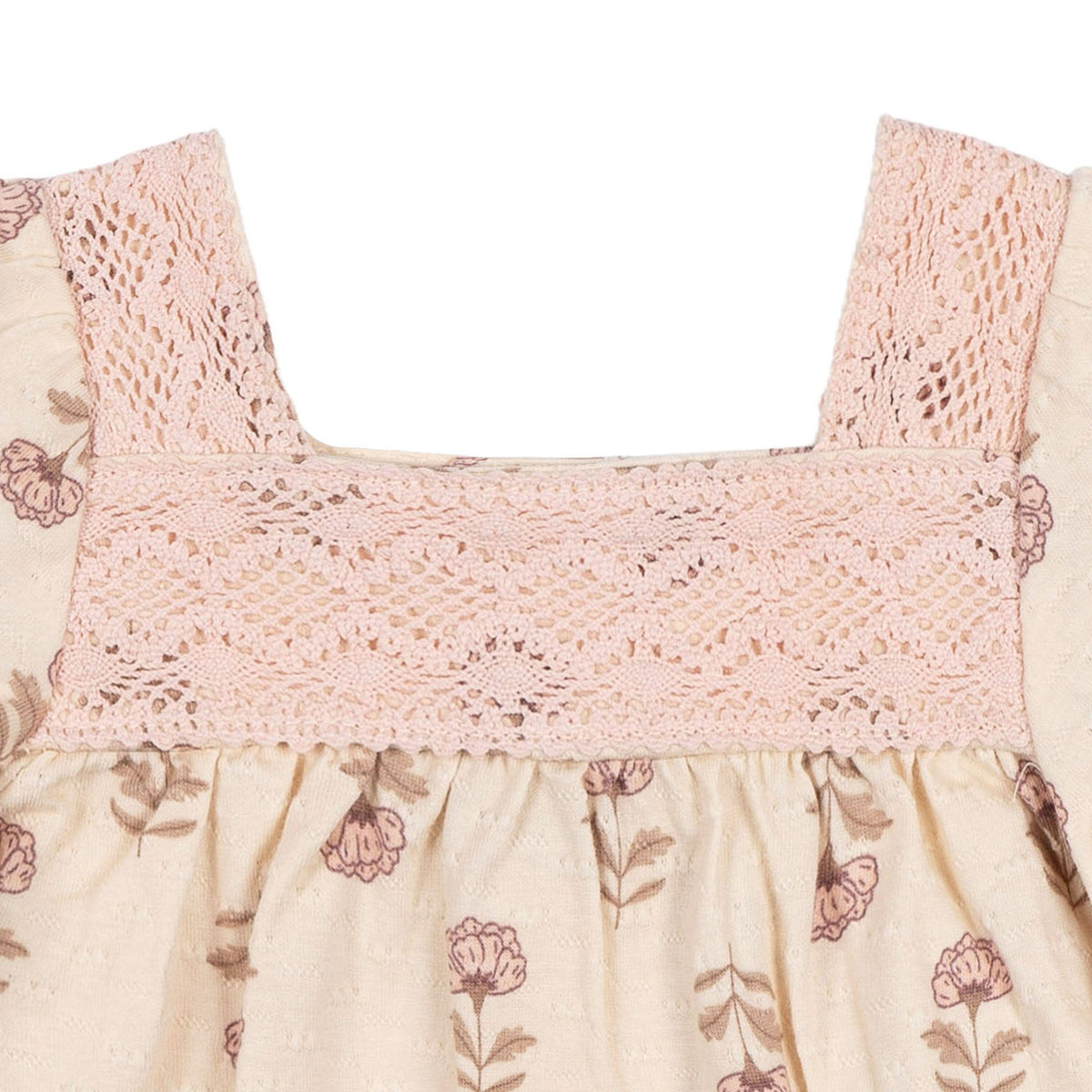 2-Piece Baby Girls Oatmeal Rose Crochet Top & Pant Set outfits modern moments™ by Gerber® 