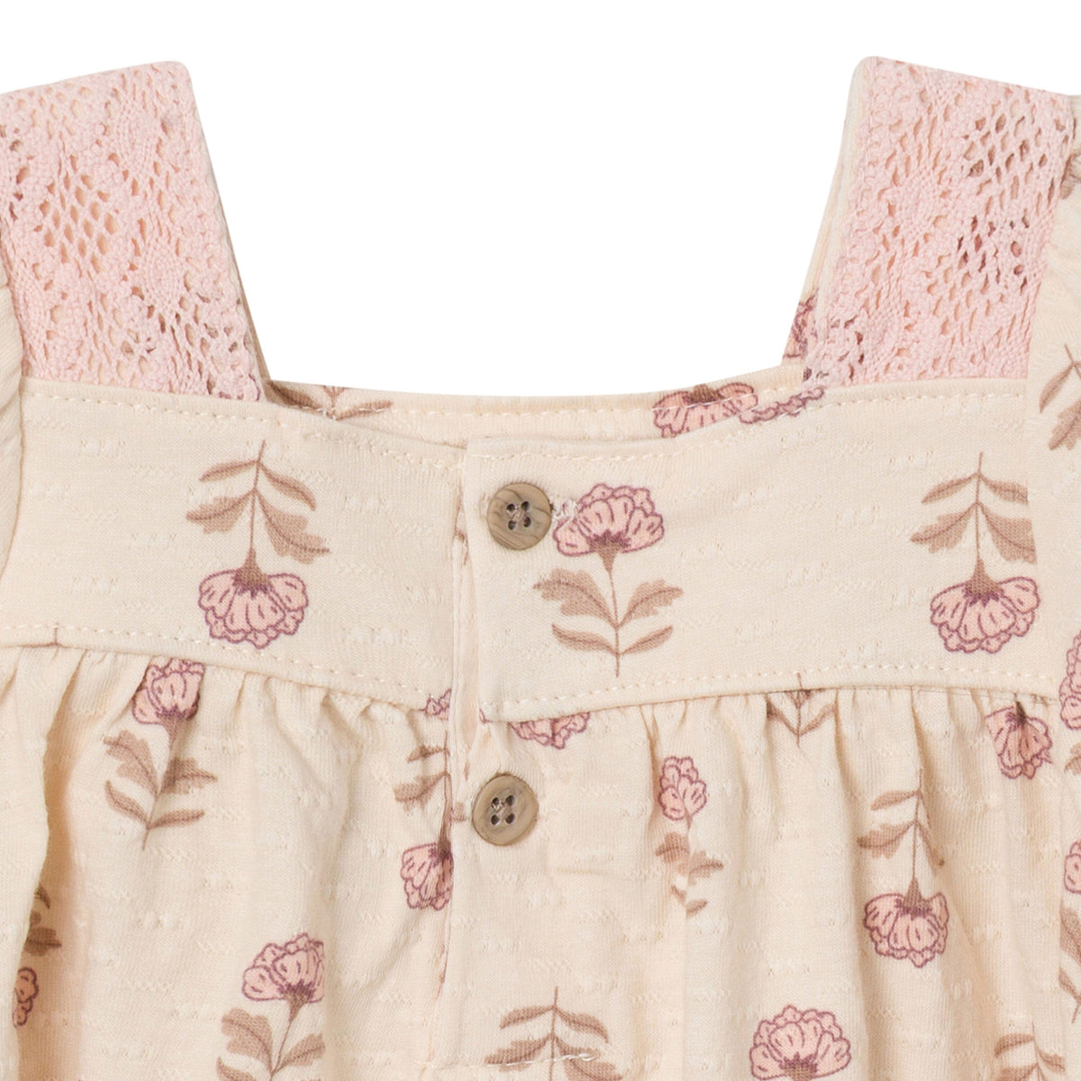 2-Piece Baby Girls Oatmeal Rose Crochet Top & Pant Set outfits modern moments™ by Gerber® 
