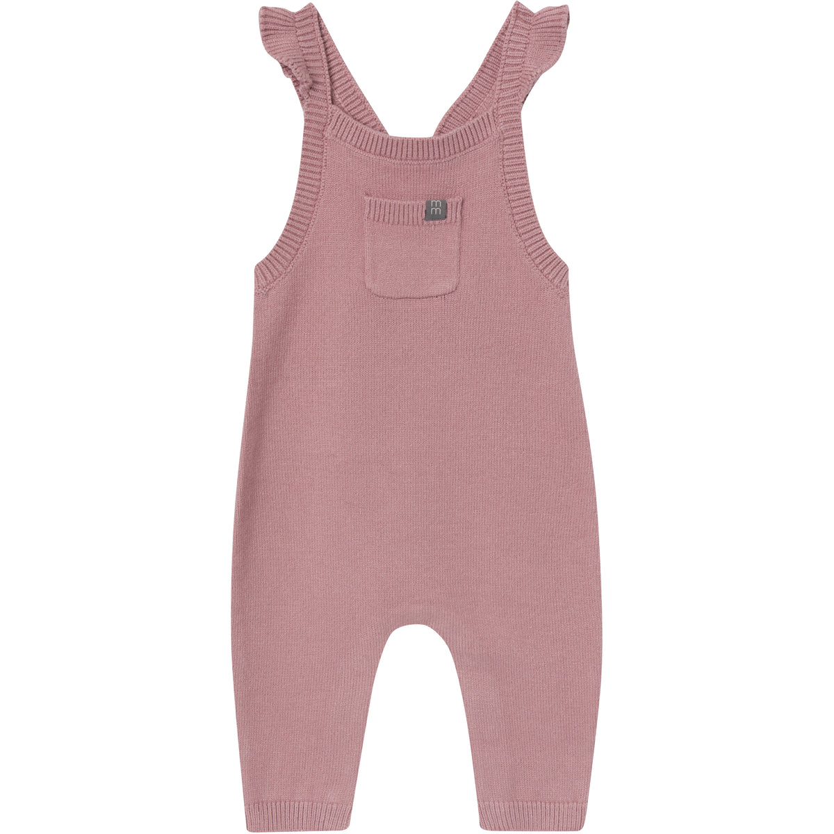 2-Piece Baby Girls Mauve Sweater Flutter Overall Set