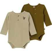 2-Pack Baby Boys Forest Henley Bodysuit
