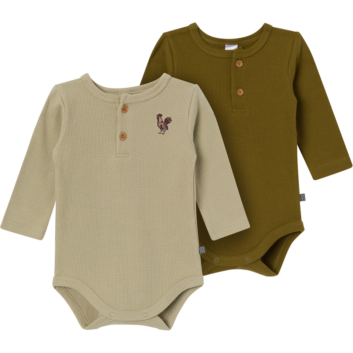 2-Pack Baby Boys Forest Henley Bodysuit