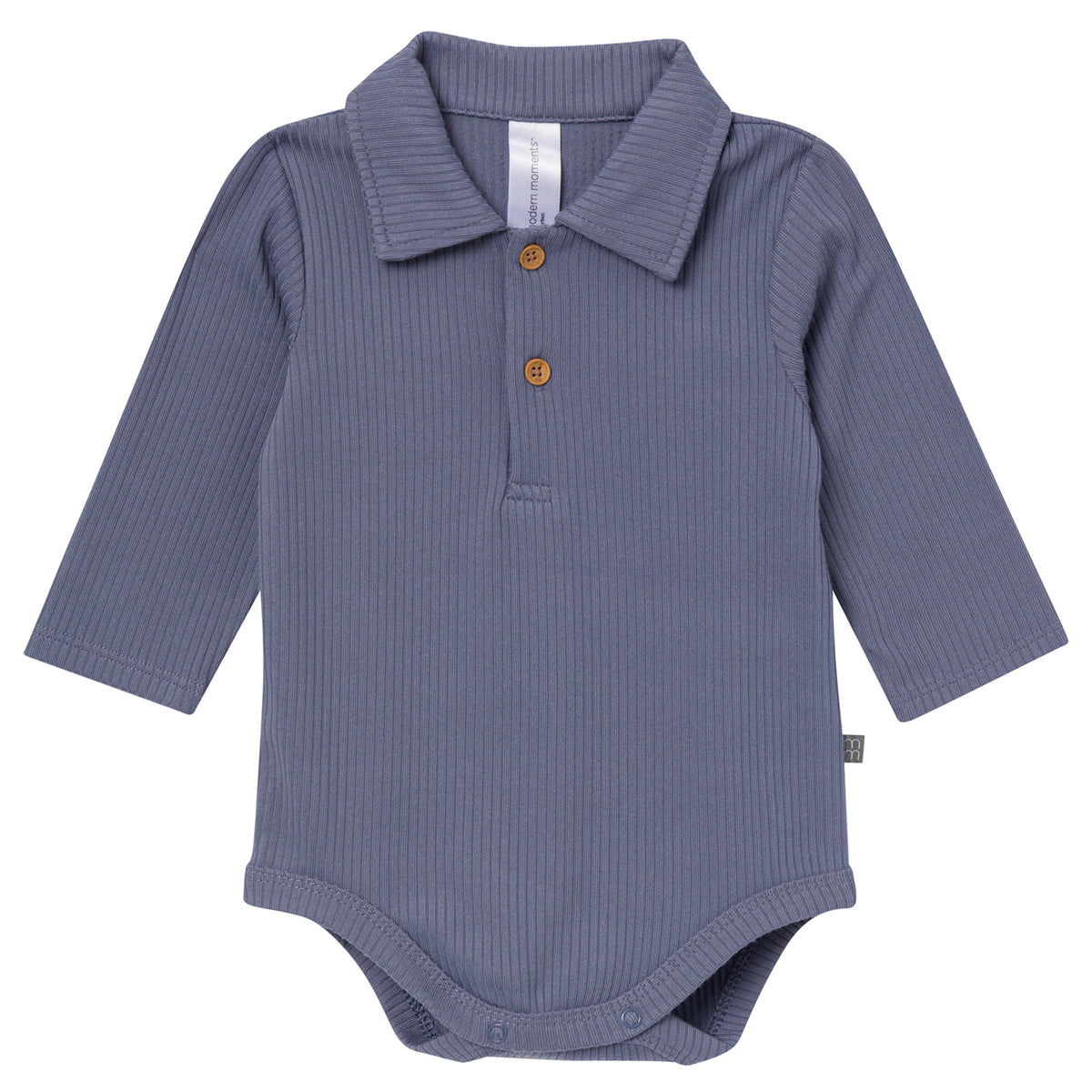 2-Pack Baby Boys Maroon/Dusty Blue Polo Henley Bodysuit