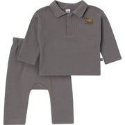 2-Piece Baby Boys Steel Gray Johnny Collar Set outfits modern moments™ by Gerber® 