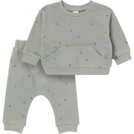 2-Piece Baby Boys Mushroom Sweatshirt & Harem Pant Set