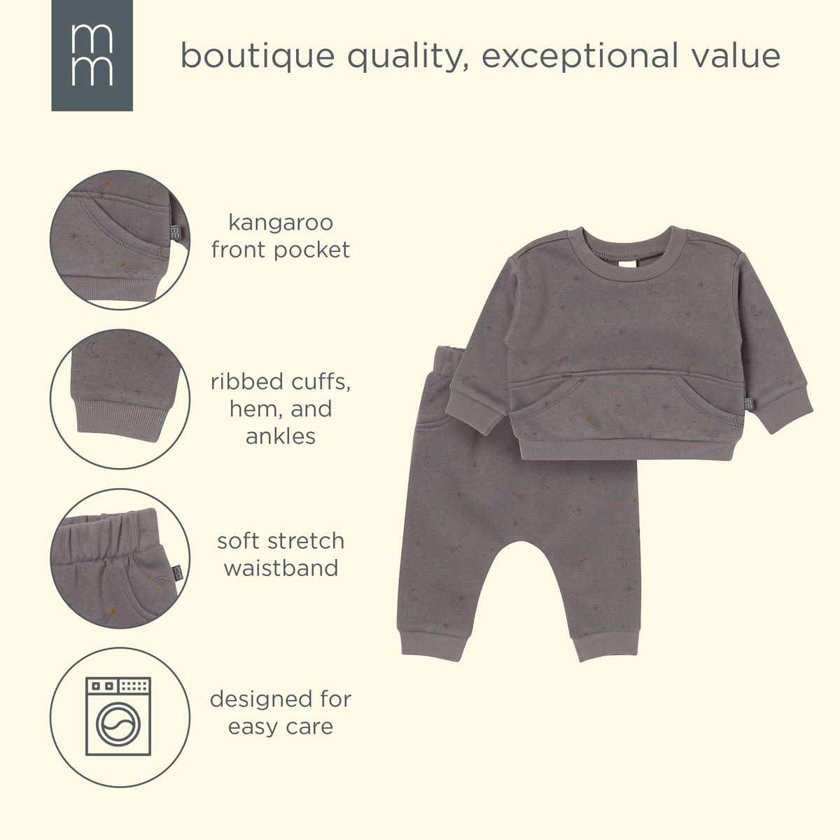 2-Piece Baby Boys Galaxy Sweatshirt & Harem Pant Set