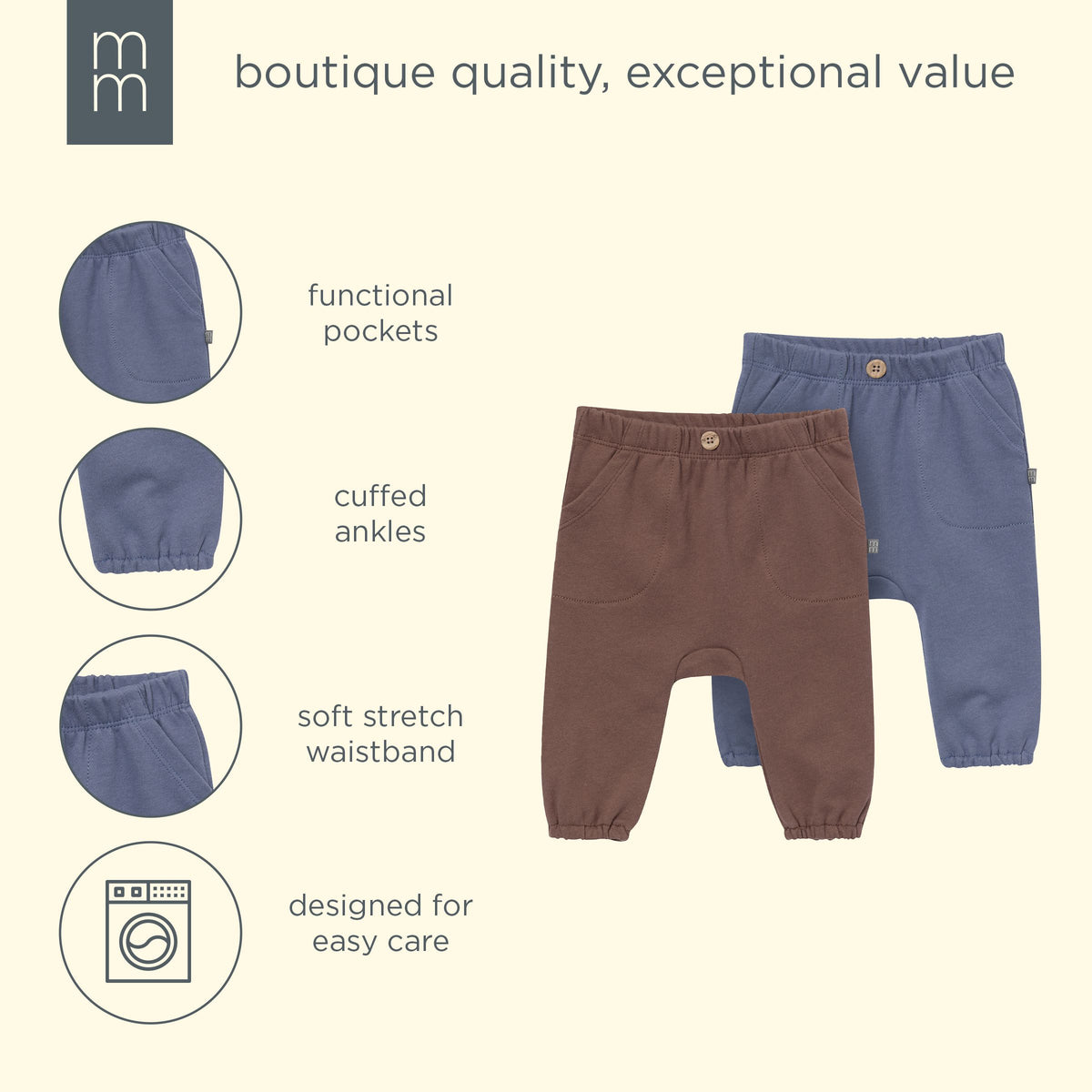 2-Pack Baby Boys Coffee/Folkstone Harem Pants bottoms modern moments™ by Gerber® 