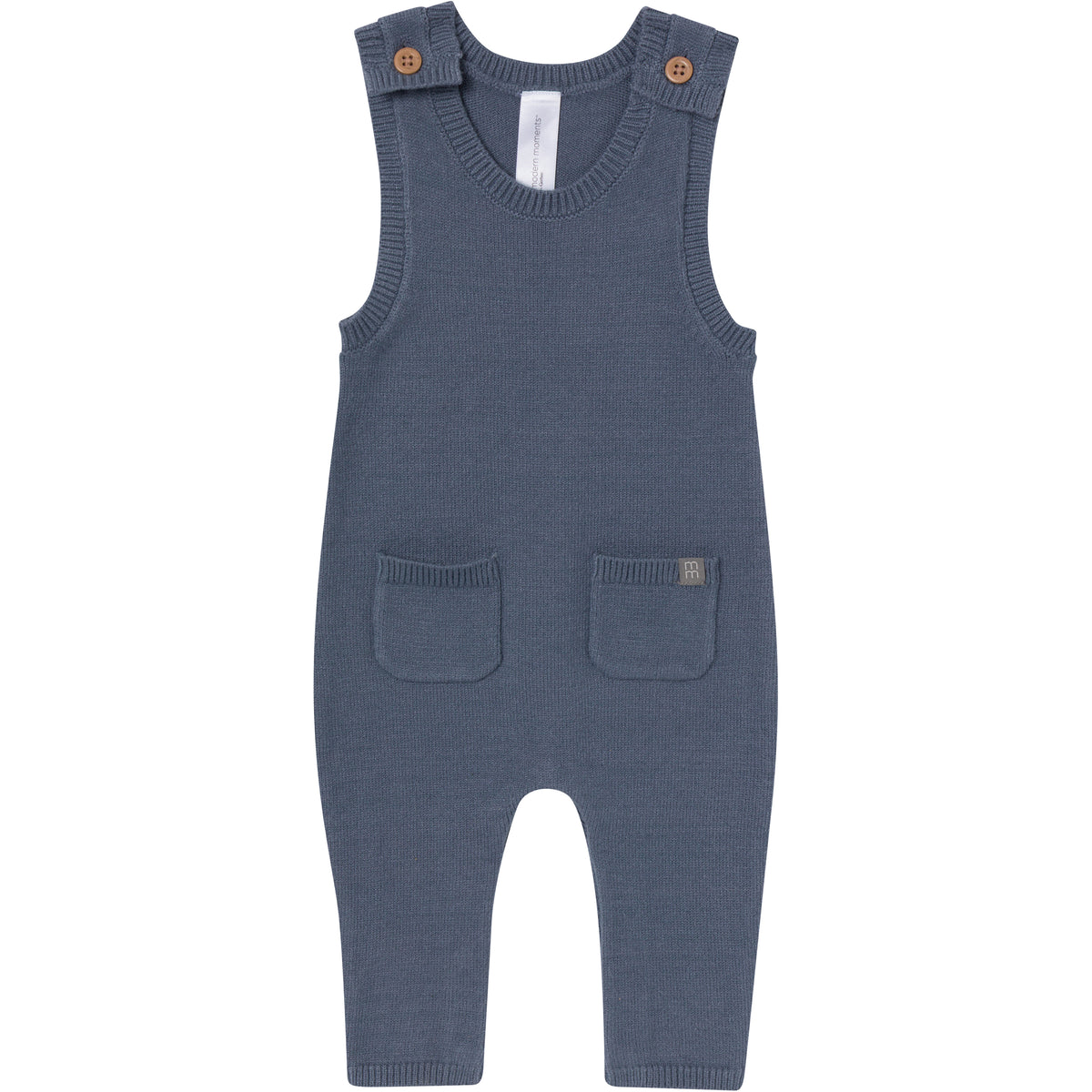 2-Piece Baby Boys Oatmeal-Dusty Blue Stripe Sweater Overall Set