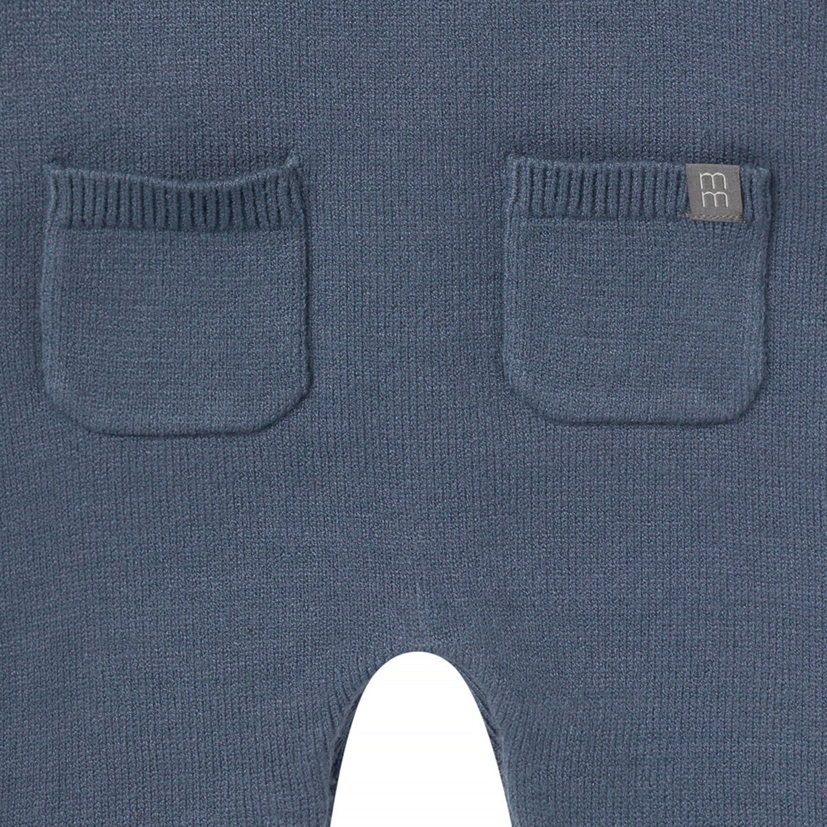 2-Piece Baby Boys Oatmeal-Dusty Blue Stripe Sweater Overall Set