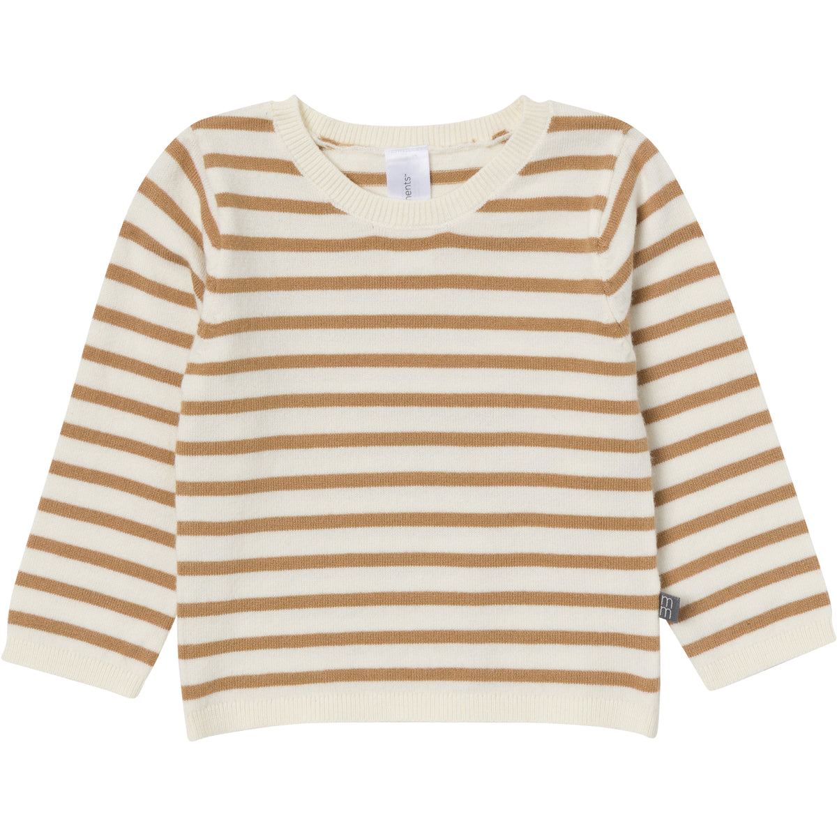 2-Piece Baby Boys Tofu-Camel Stripe Sweater Overall Set