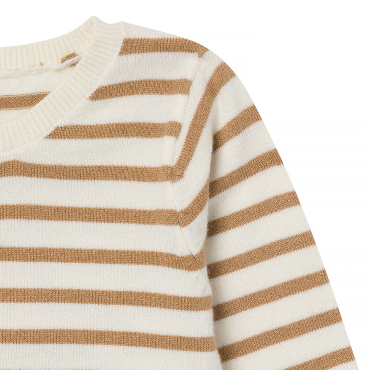 2-Piece Baby Boys Tofu-Camel Stripe Sweater Overall Set