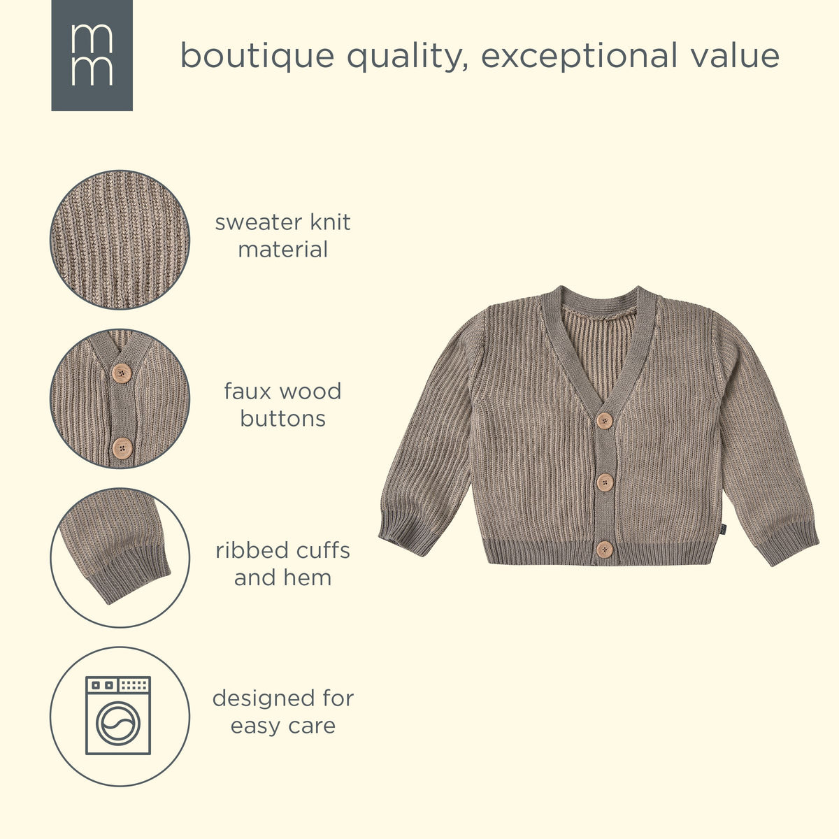 Infant & Kid Girls Stone Fisherman Rib Cardigan tops modern moments™ by Gerber® 