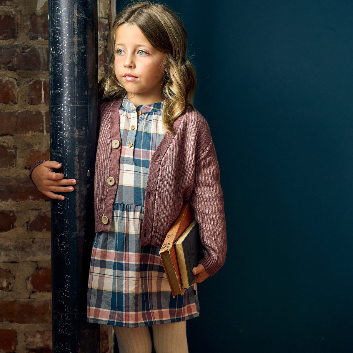 Infant & Kids Girls Dusty Rose Fisherman Rib Cardigan tops modern moments™ by Gerber® 