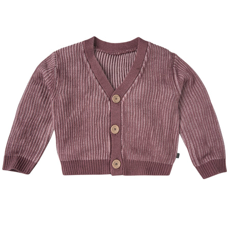 Infant & Kids Girls Dusty Rose Fisherman Rib Cardigan