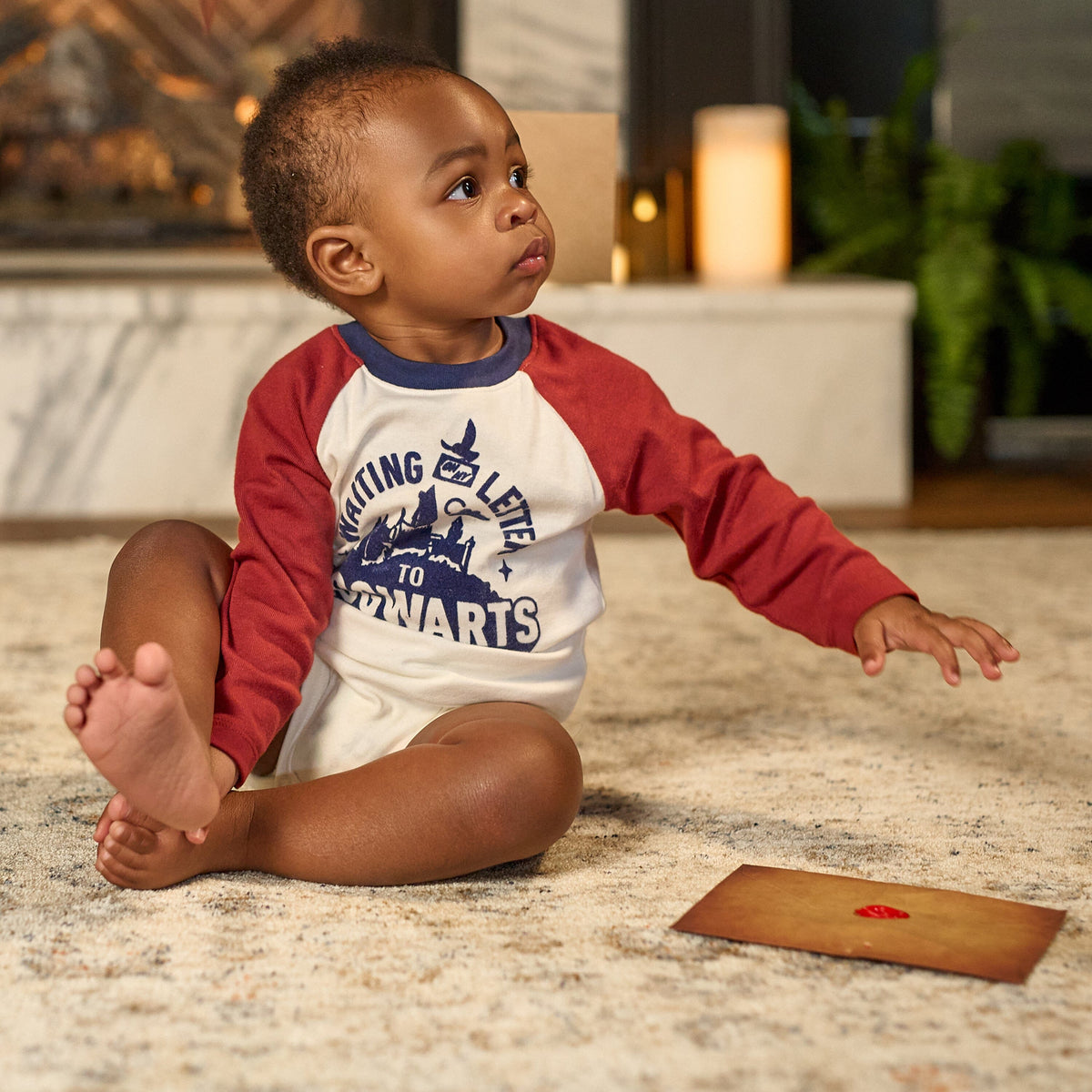 Baby Neutral Crimson Hogwarts Letter Bodysuit onesies Gerber® 