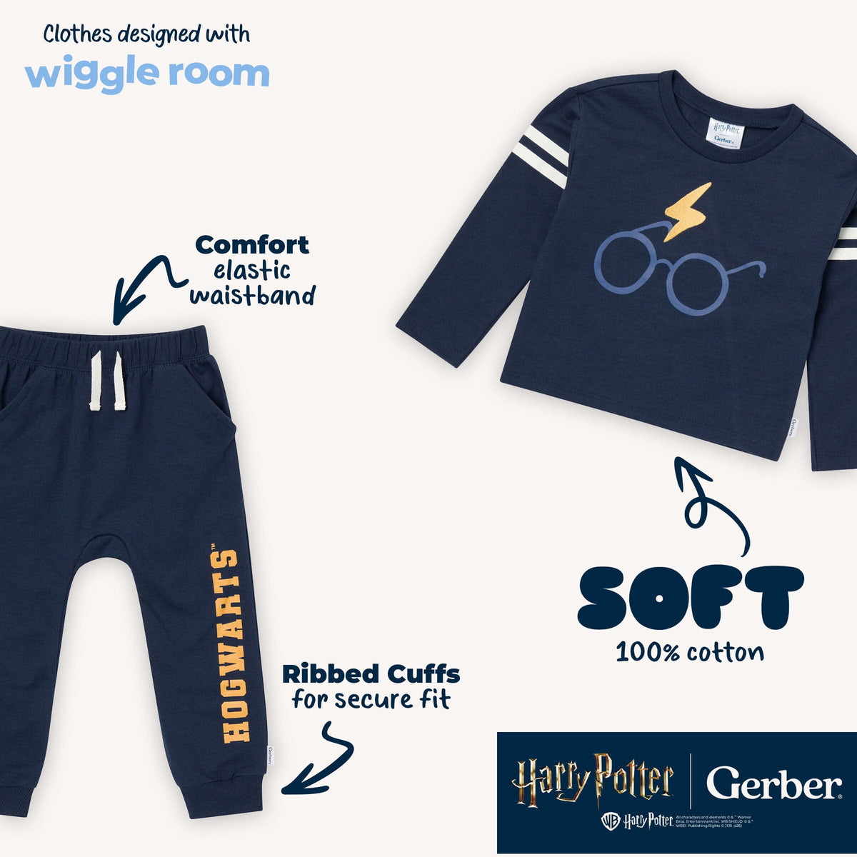 2-Piece Baby & Toddler Neutral Hogwarts Athletics Outfit outfits Gerber® 