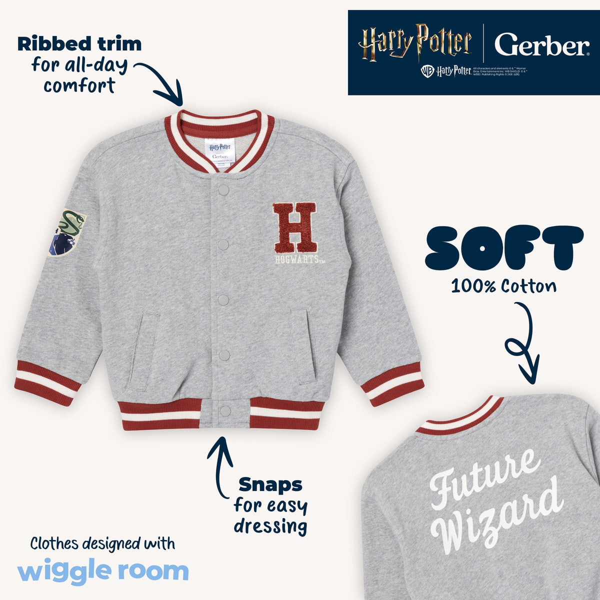 Toddler Neutral Future Wizard Varsity Jacket tops Gerber® 