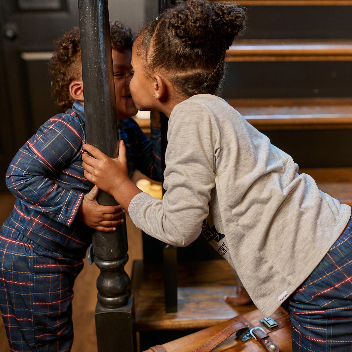 2-Piece Infant & Toddler Neutral Hogwarts Navy Plaid Pajamas sleepwear Gerber® 