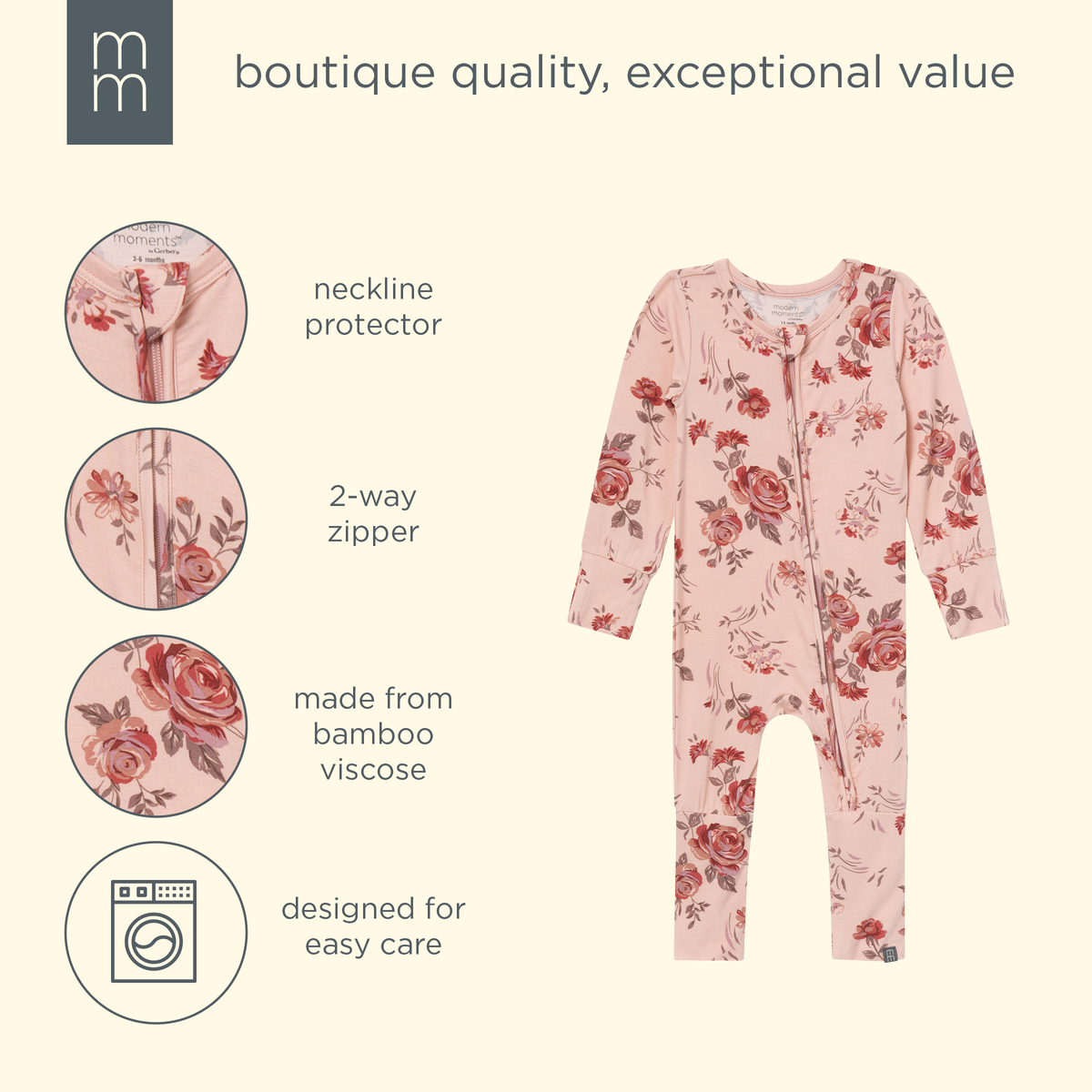 Baby & Kid Girls Rose Snug Fit Footless Pajamas