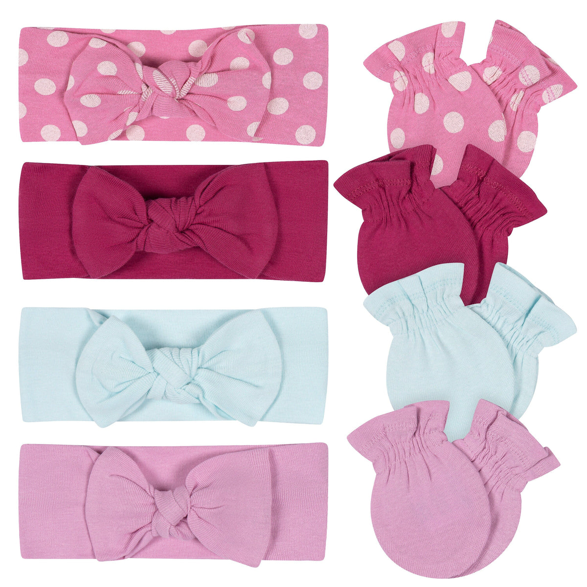 8-Piece Baby Girls Cool Headband & Mitten Set accessories Onesies® Brand 