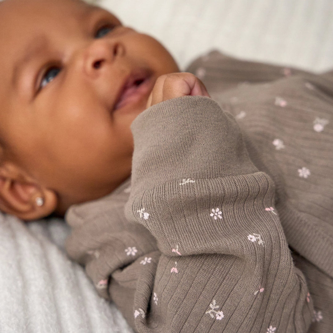 Baby Girls Brown Flowers Footless Pajamas sleepwear Gerber® 