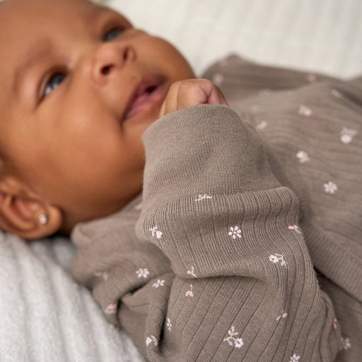 Baby Girls Brown Flowers Footless Pajamas sleepwear Gerber® 