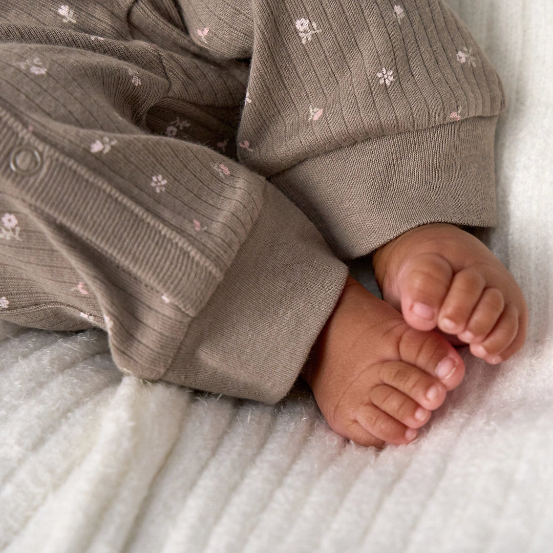 Baby Girls Brown Flowers Footless Pajamas sleepwear Gerber® 