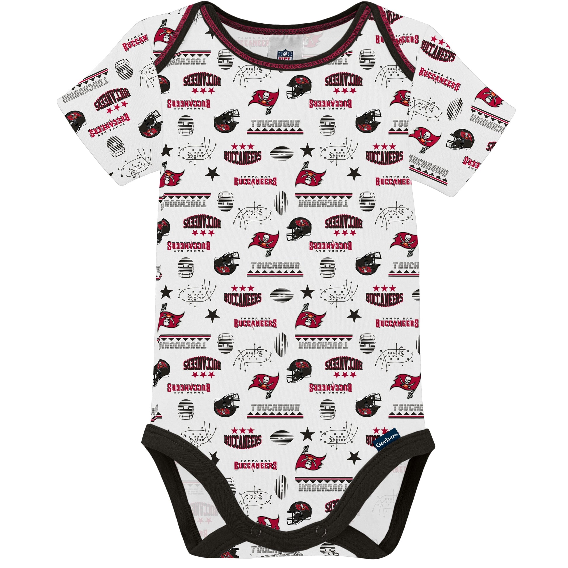 3-Pack Baby Boys Buccaneers Short Sleeve Bodysuits