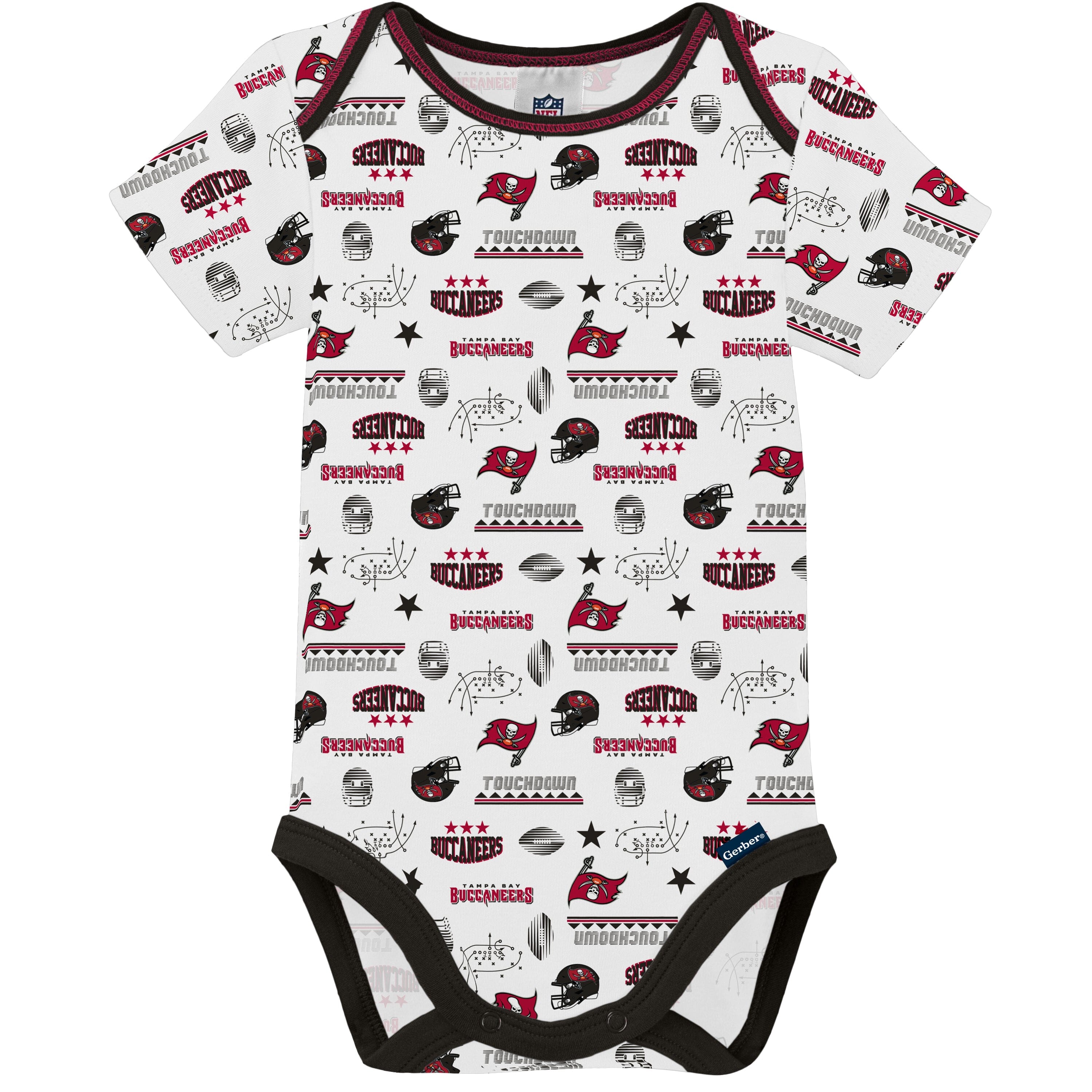 3-Pack Baby Boys Buccaneers Short Sleeve Bodysuits