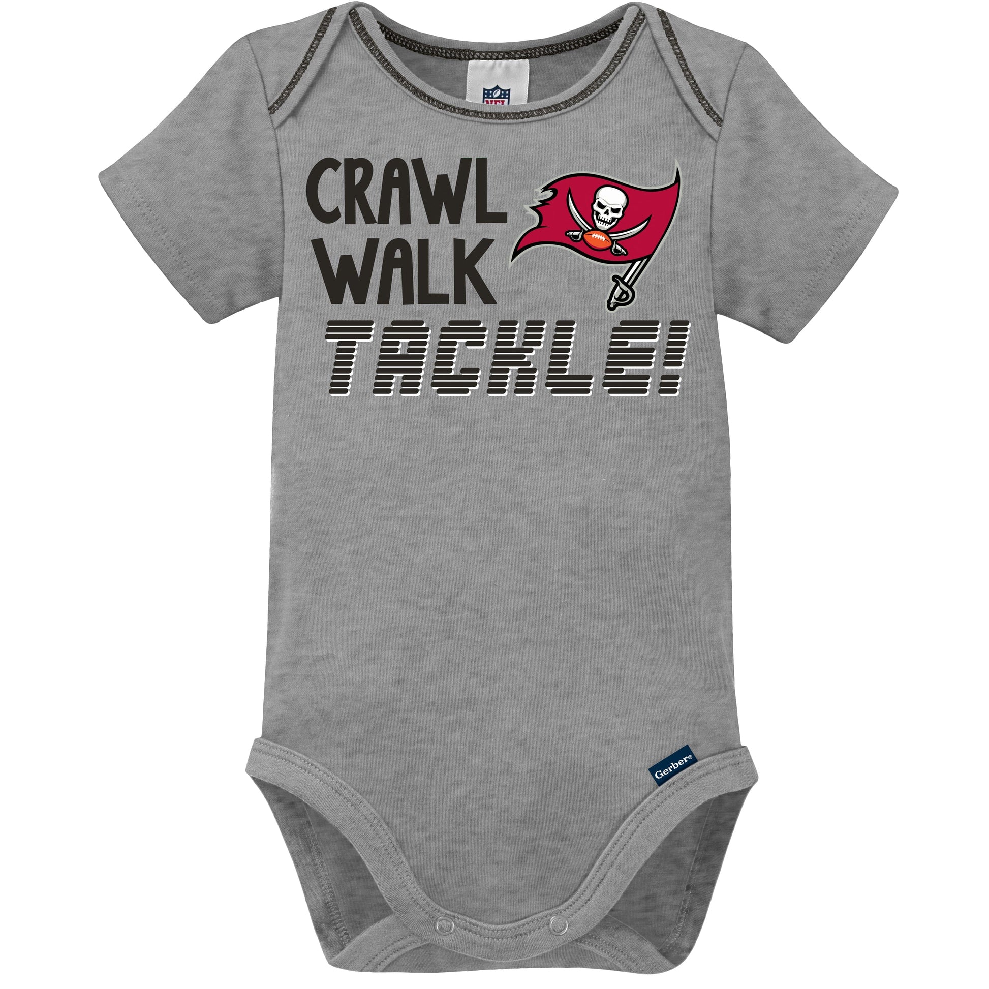 3-Pack Baby Boys Buccaneers Short Sleeve Bodysuits