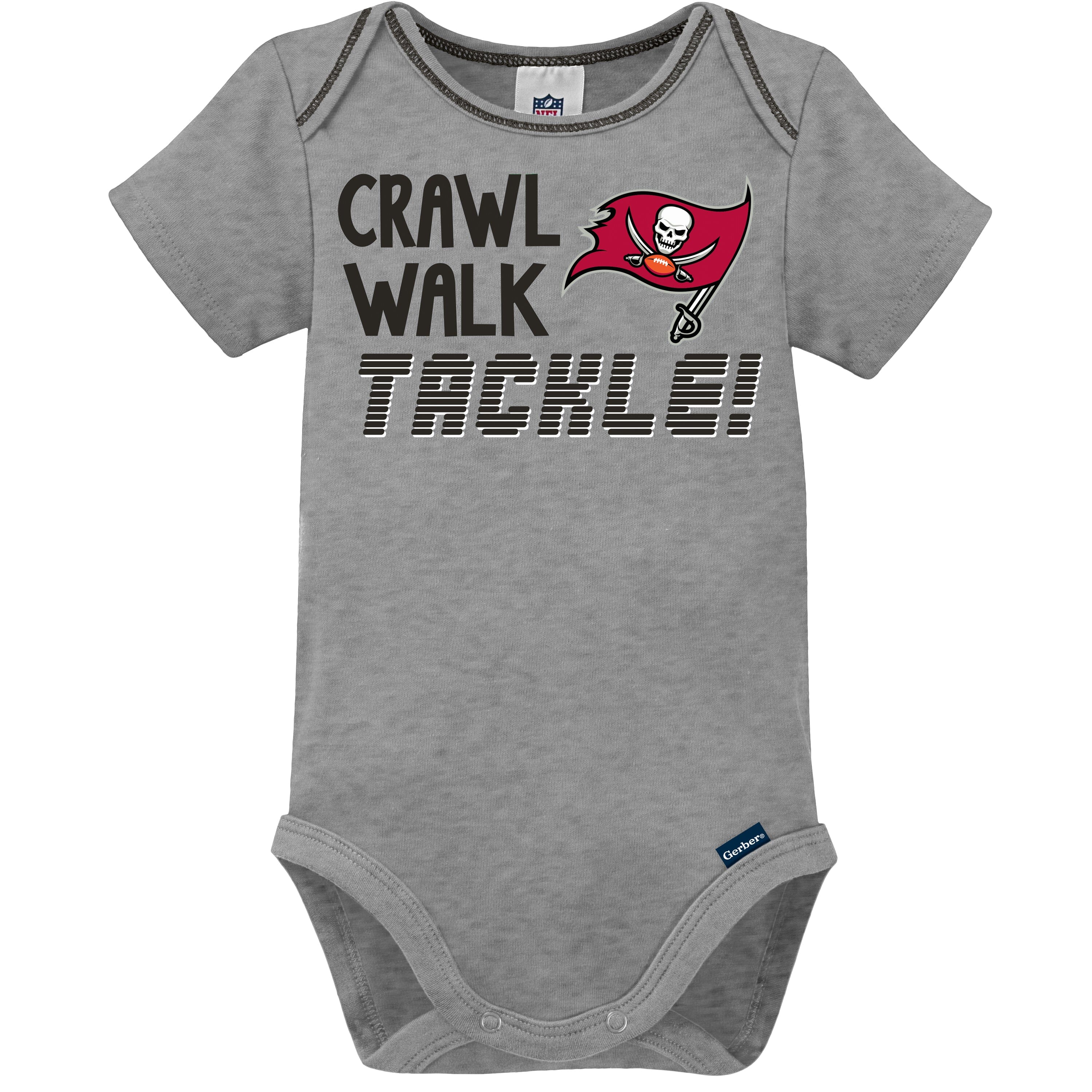 3-Pack Baby Boys Buccaneers Short Sleeve Bodysuits