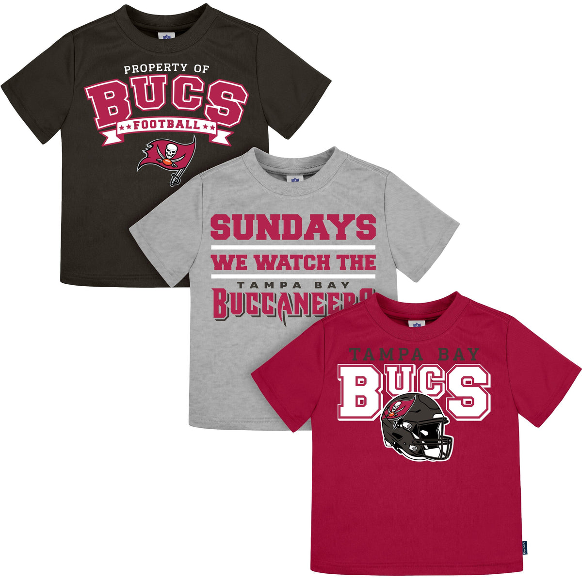 3-Pack Infant & Toddler Neutral Buccaneers T-Shirts NFL NFL 