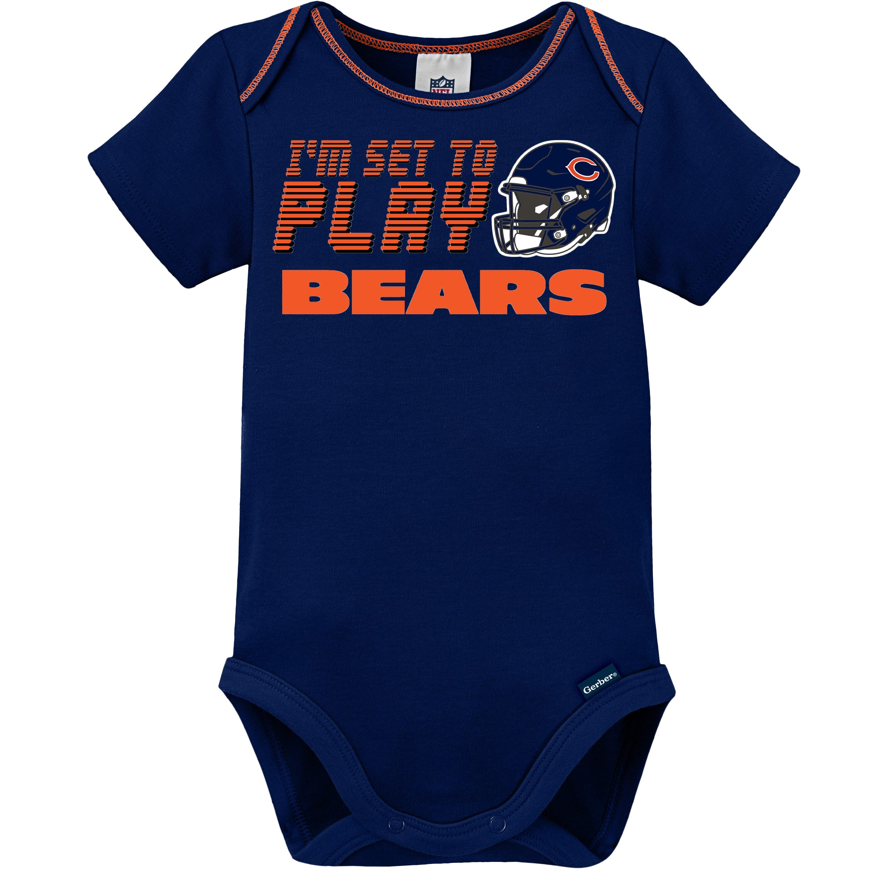 3-Pack Baby Boys Chicago Bears Short Sleeve Bodysuits