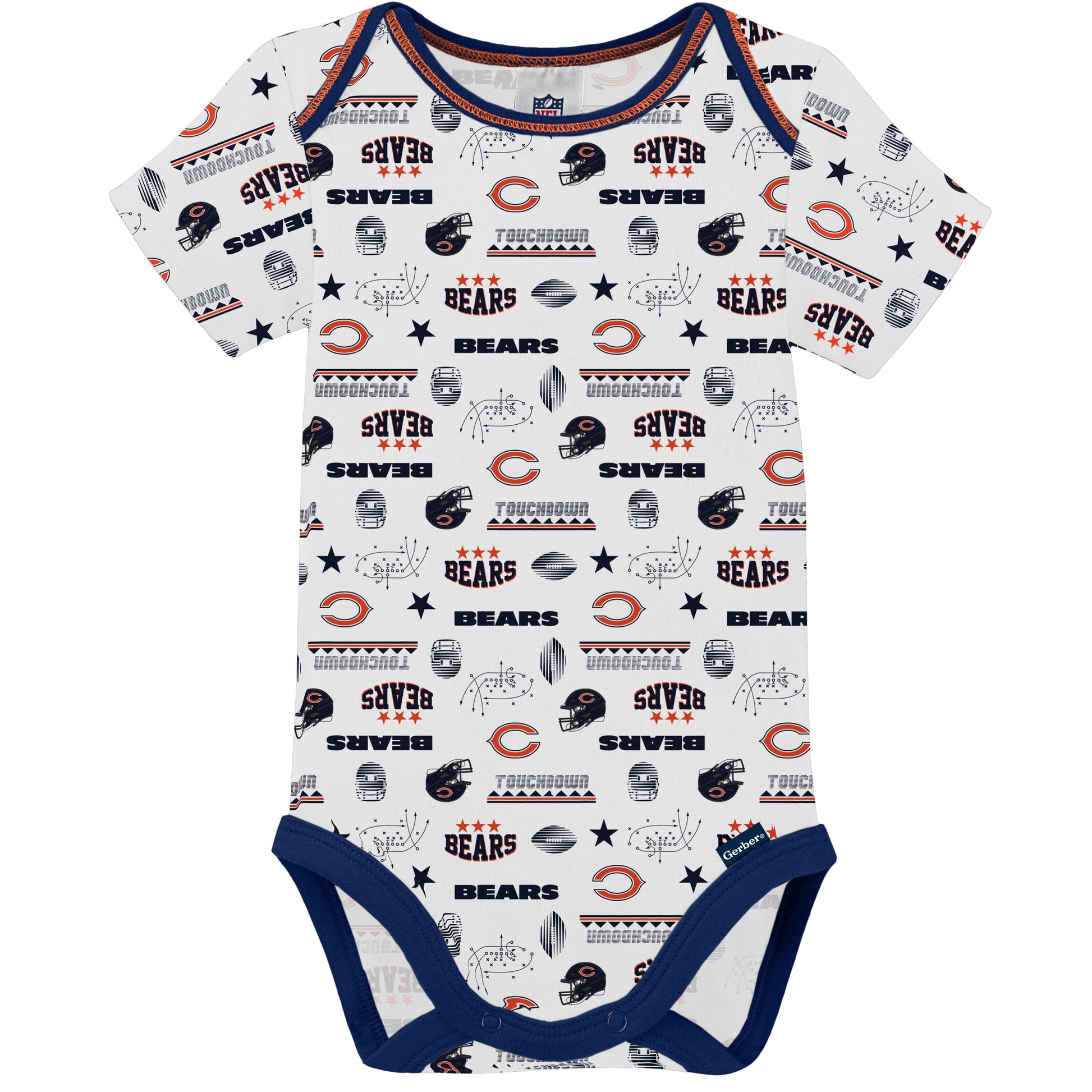 3-Pack Baby Boys Chicago Bears Short Sleeve Bodysuits
