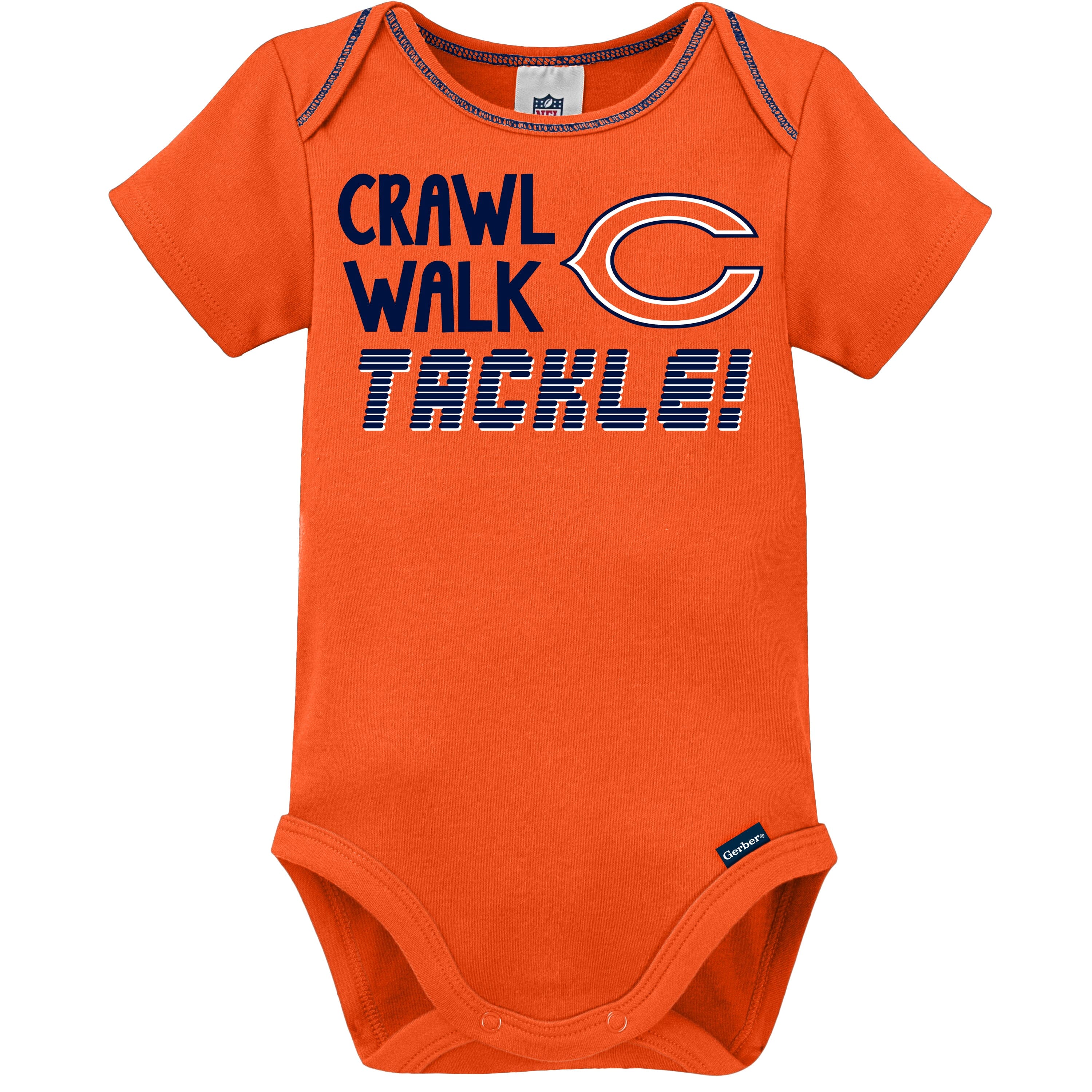 3-Pack Baby Boys Chicago Bears Short Sleeve Bodysuits