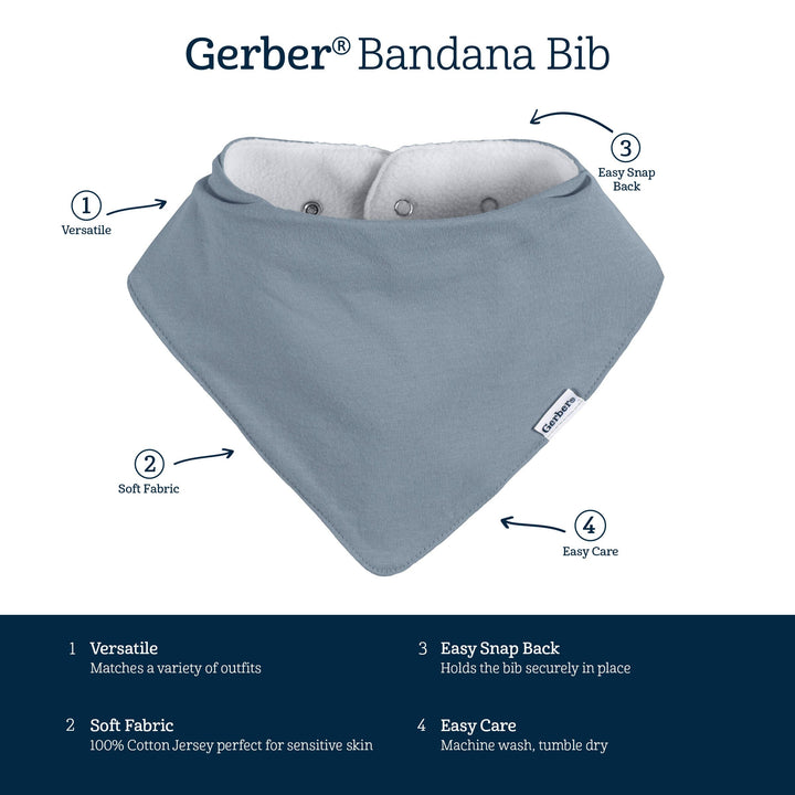 10-Pack Baby Neutral Multi Grey Bandana Bib