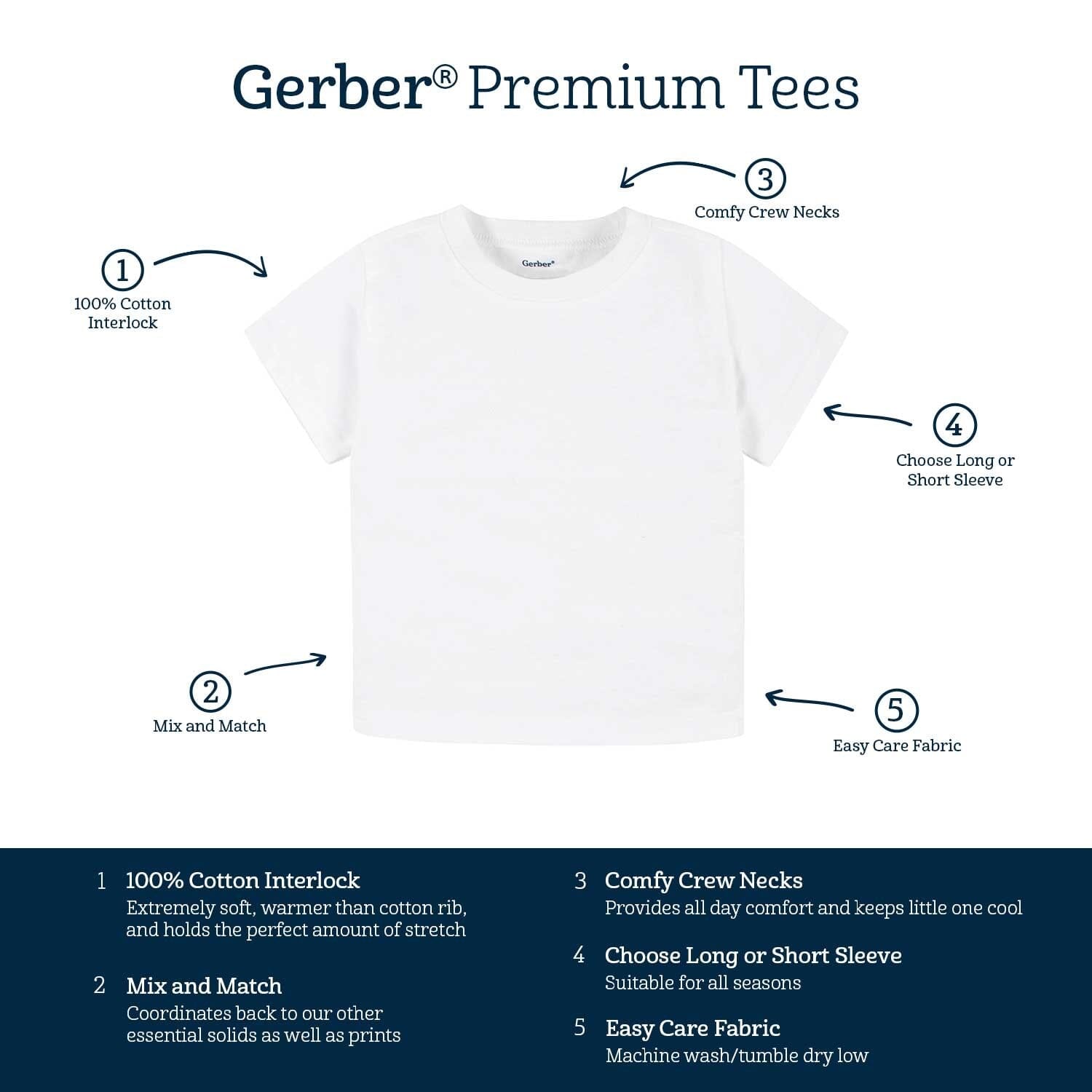 Gerber 3-Pack White Slip-On Short Sleeve T-Shirt – Modern Natural Baby