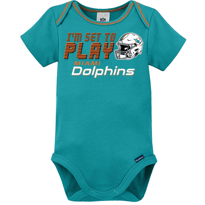 3-Pack Baby Boys Dolphins Short Sleeve Bodysuits